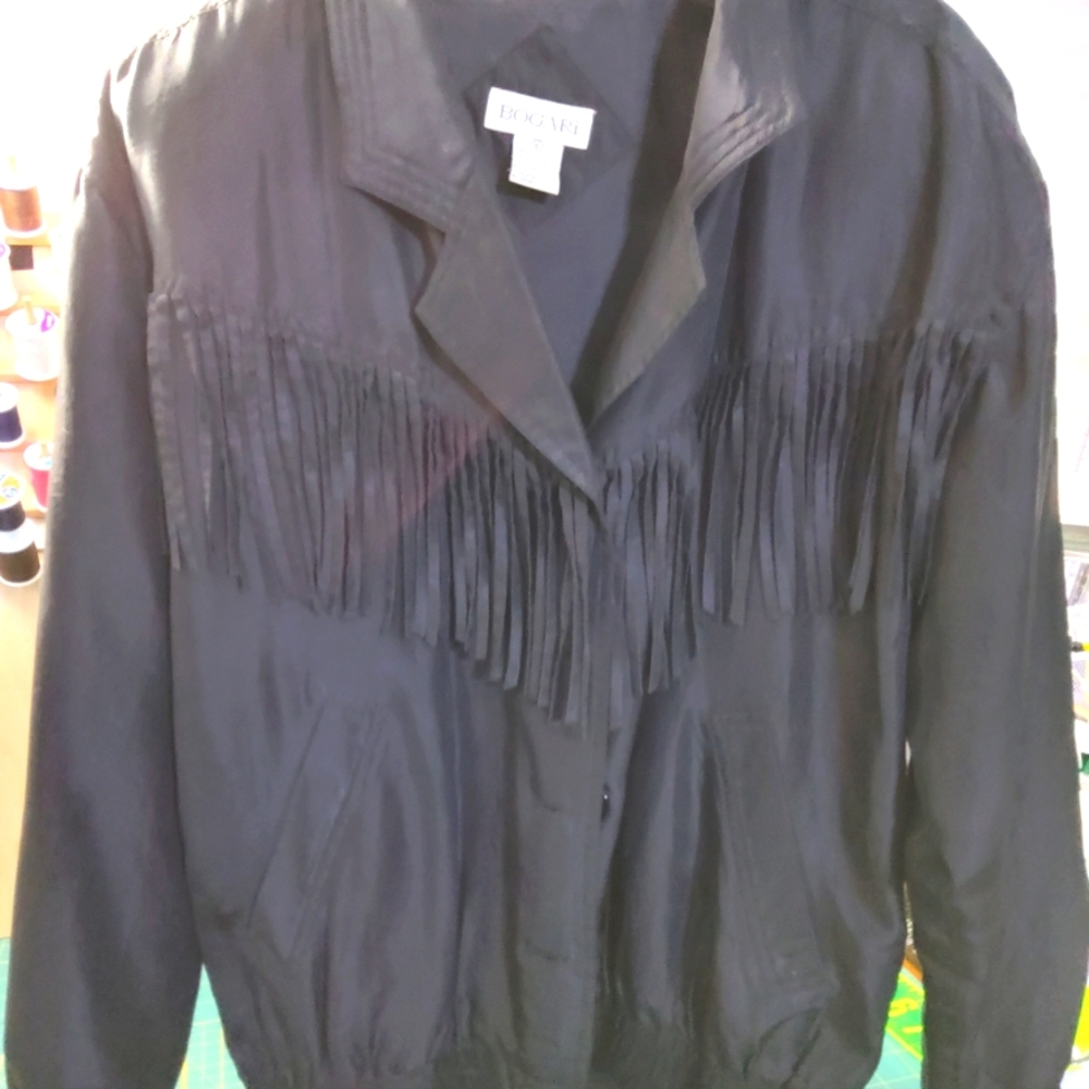 VTG Bogari washable silk bomber jacket sz S